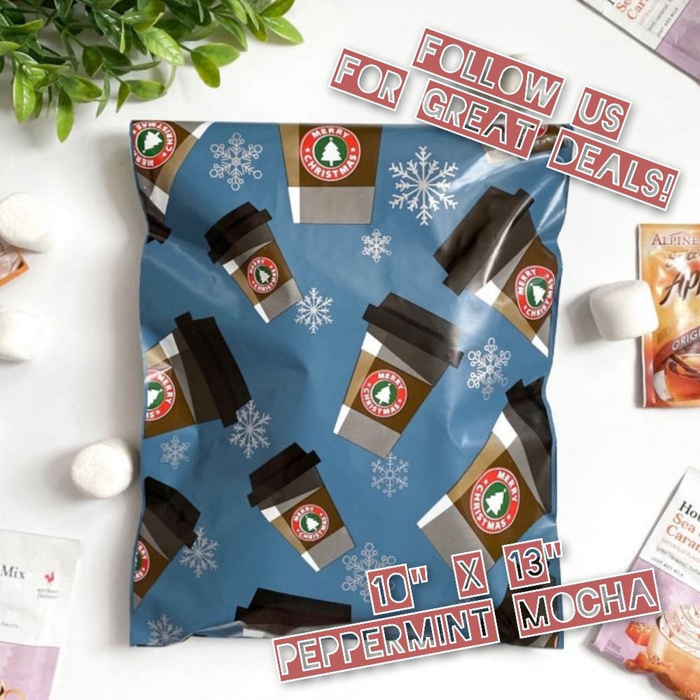 50 Peppermint Mocha 10" x 13" Poly Mailers - Picture 1 of 1